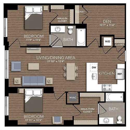 Floor plan B1C Den