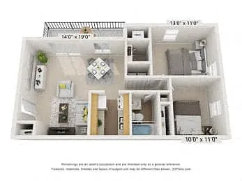 Floor plan Two Bedroom
