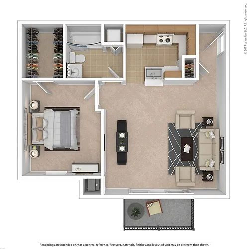 Floor plan 1 Bedroom Residential