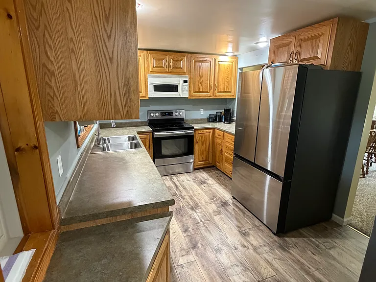 Dishwasher, Range, Frech Door Refrigerator, Microwave