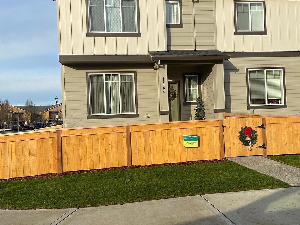 A finished identical end unit in the community.