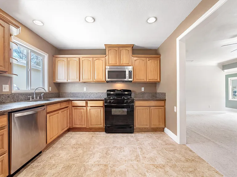 View of Kitchen towards living room
