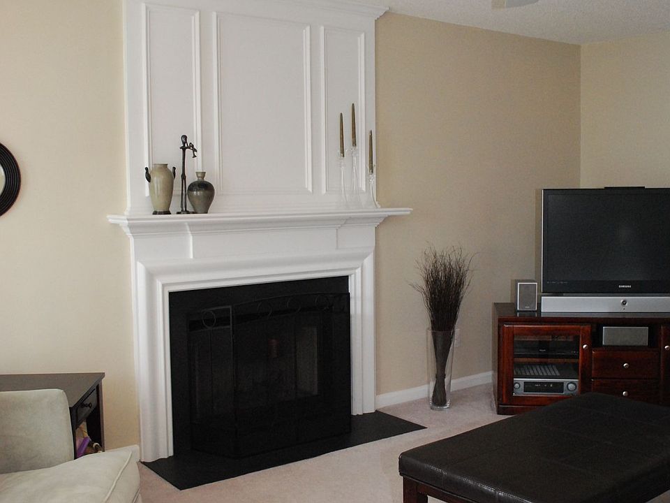 Living Area wood burning fireplace