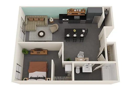Floor plan 1 Bed/1 Bath