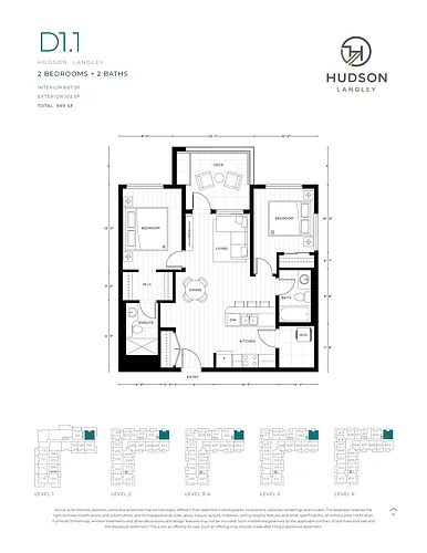 Floor plan 2br/2ba - D1.1