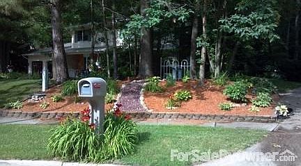 Fresh landscaping (left)