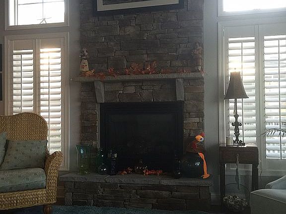 Stone fireplace