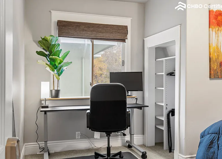 Upstairs large bedroom workspace
