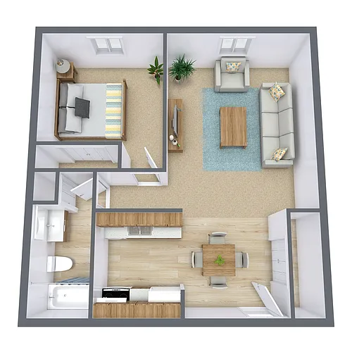 Floor plan One Bedroom 11A