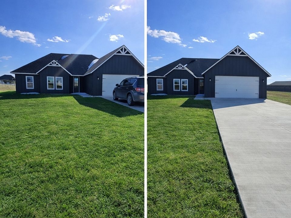 Half acre lawn and back and quarter acre in front, extra large two car garage