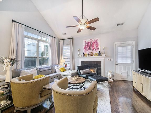 Living Room with Vaulted Ceilings