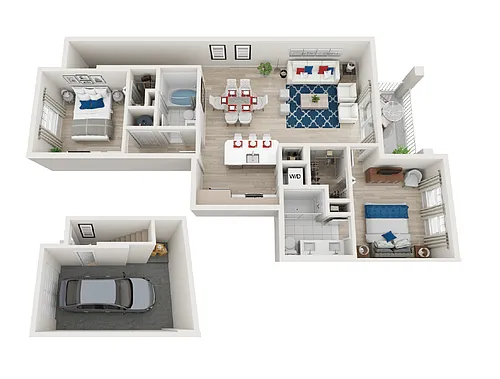 Floor plan B5-2BR-2BA-1111sf