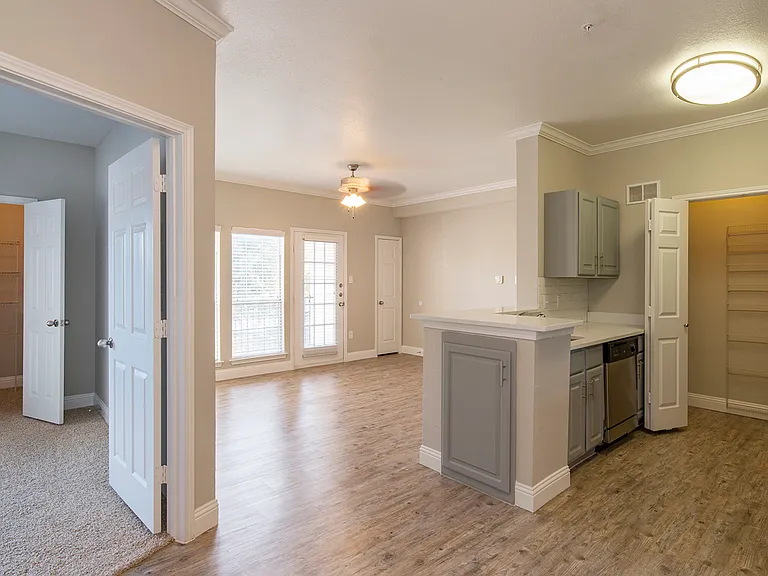Kitchen with modern cabinetry and open layout