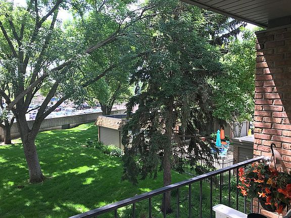 View of pool area from balcony