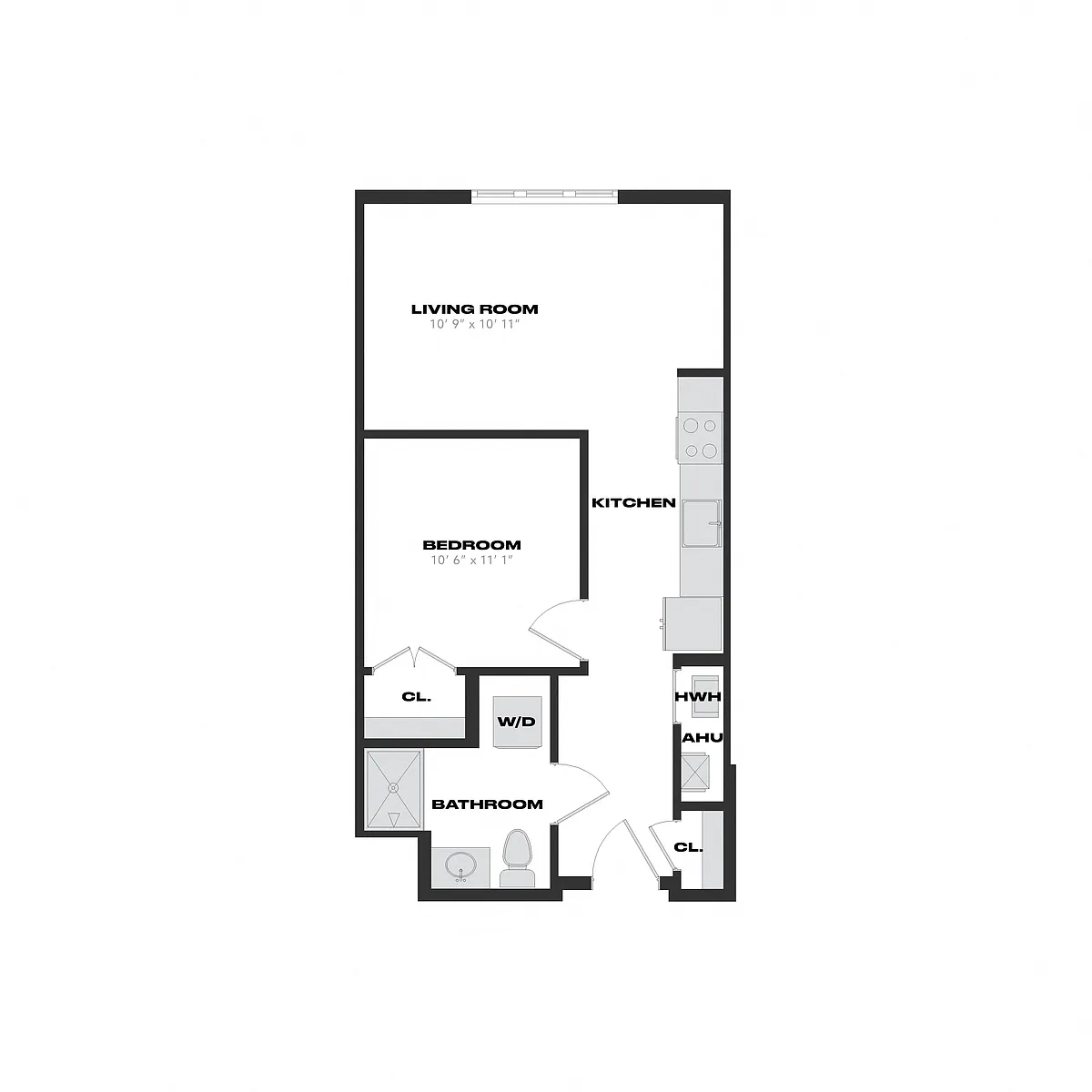 Floor plan 1 Bed/1 Bath-J10