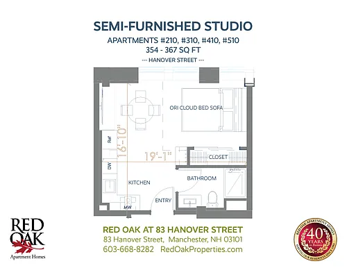 Floor plan Semi Furnished Studio