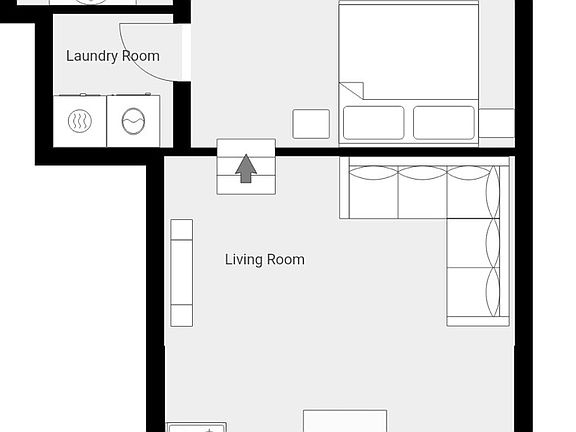 Floor plan with washer/dryer provided