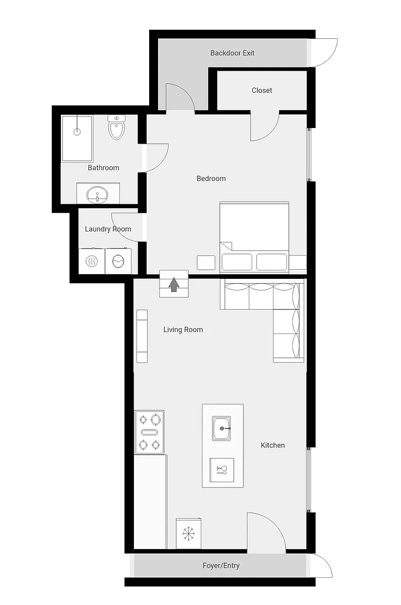 Floor plan with washer/dryer provided - 742 Monroe Dr NE #19