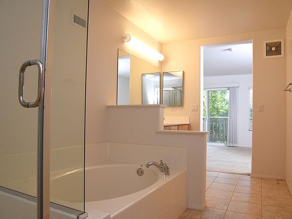 Master Bath, Sliding door to patio that overlooks the Park.