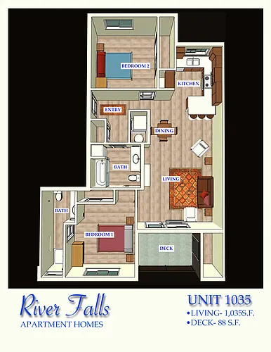 Floor plan Lower Center 2x2
