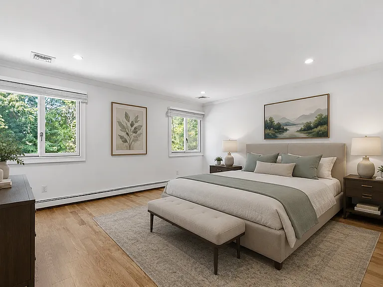 virtually staged primary bedroom