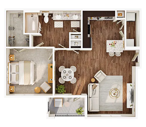 Floor plan One Bed One Bath A5