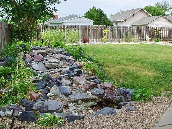 Working fountain in backyard