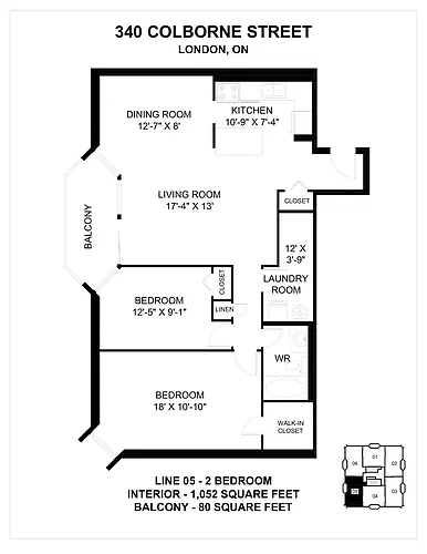 Floor plan 2bdrm 2 Bed 1 Bath 3