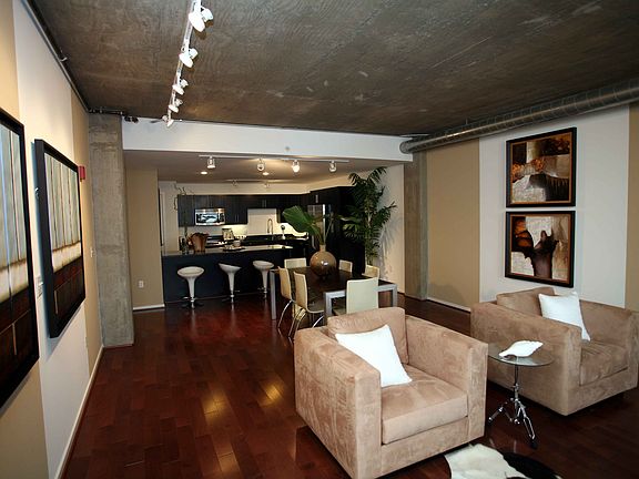 Living room and dining room