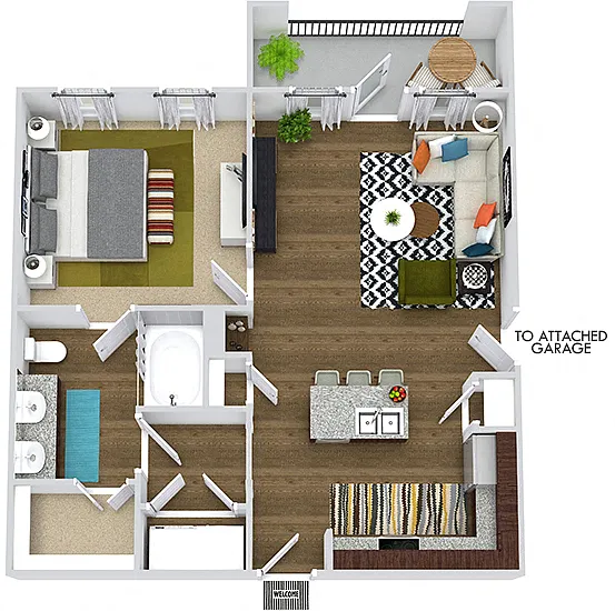 Floor plan The Encanto with Attached Garage