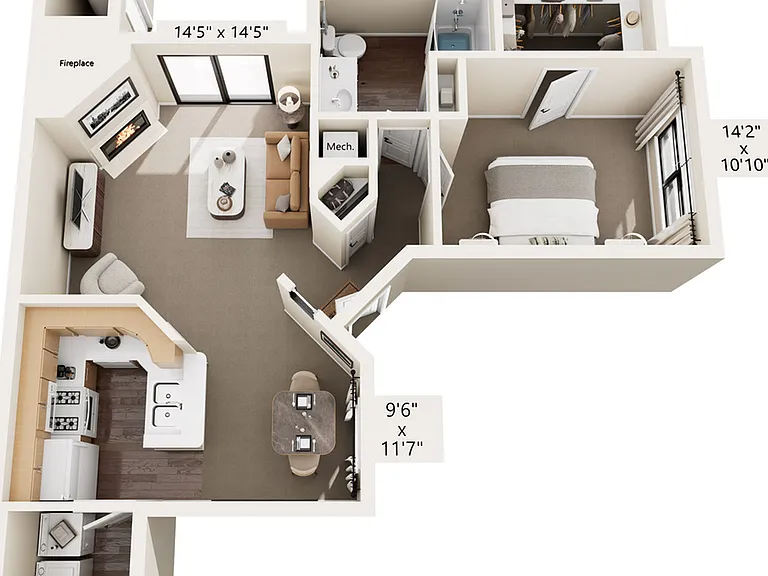 C Classic Floor Plan | 1 Bedroom with 1 Bath | 981 Square Feet | Pavilions | Apartment Homes C Classic Floor Plan | 1 Bedroom with 1 Bath | 981 Square Feet | Pavilions | Apartment Homes