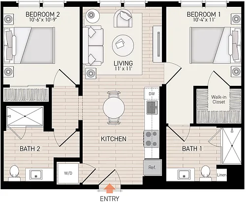 Floor plan Plan 20 - Income Restricted