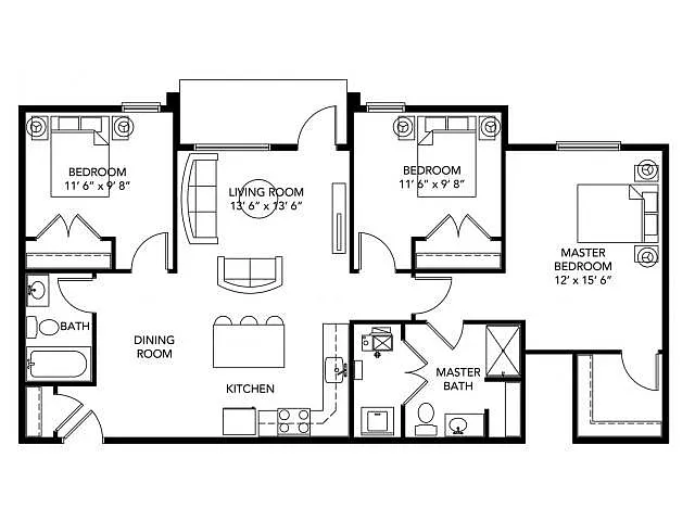 Floor plan C2 - Renovated