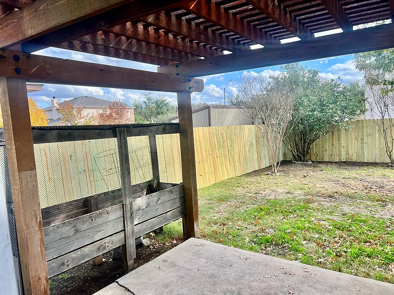 New fence in backyard