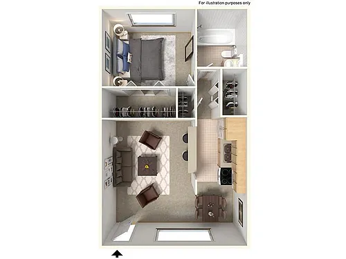 Floor plan 1x1A