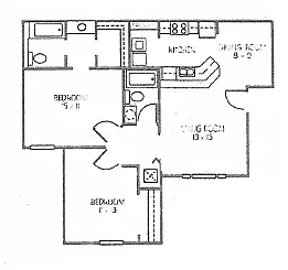 Floor plan Two Bedroom Two Bathroom