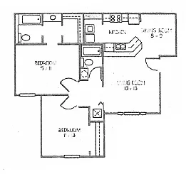 Floor plan Two Bedroom Two Bathroom
