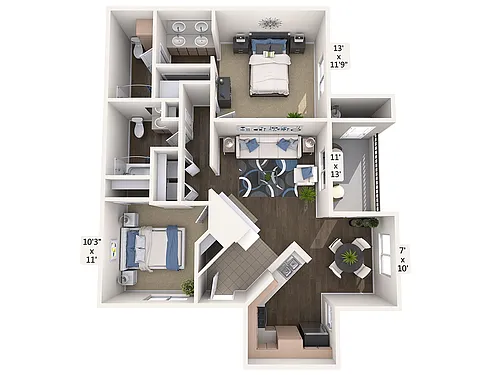 Floor plan B2-hardwood
