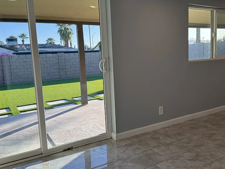 Backyard view from sunroom
