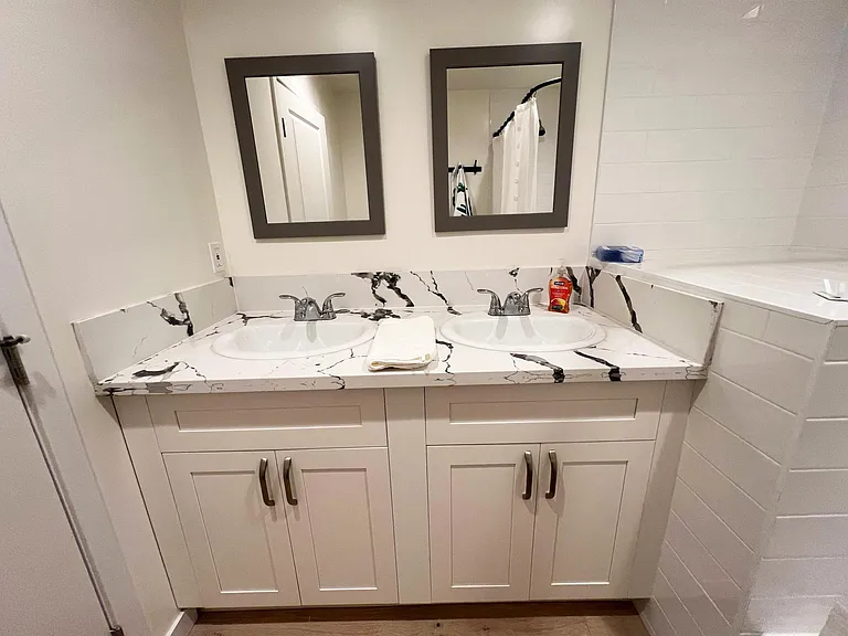 Master bath, double sink.