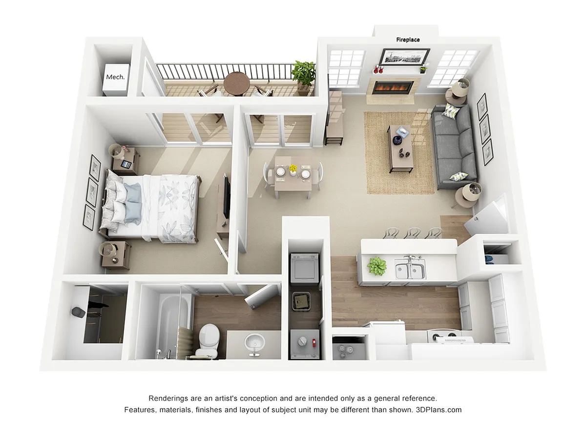 Floor plan Large one bedroom