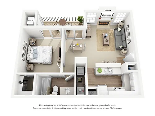 Floor plan Large one bedroom