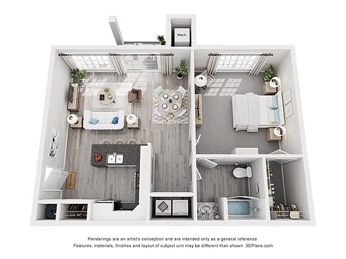Floor plan 1 Bedroom, 1 Bathroom