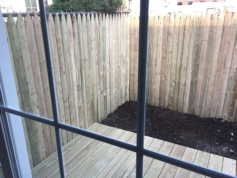 Breakfast room and back yard