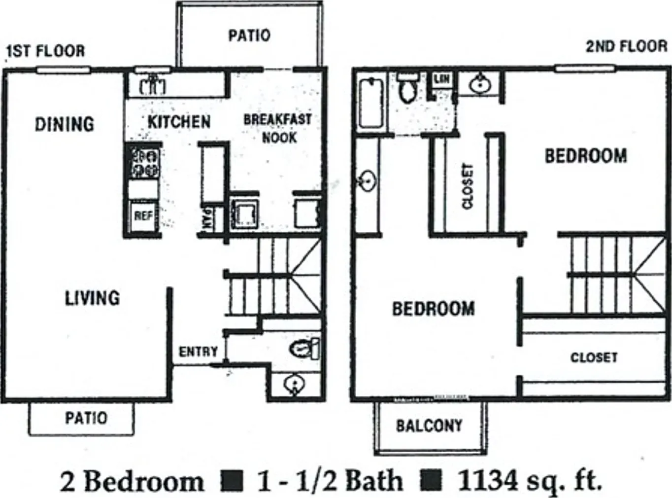 2 Bedrooms / 1.5 bathrooms townhouse — Photo 1