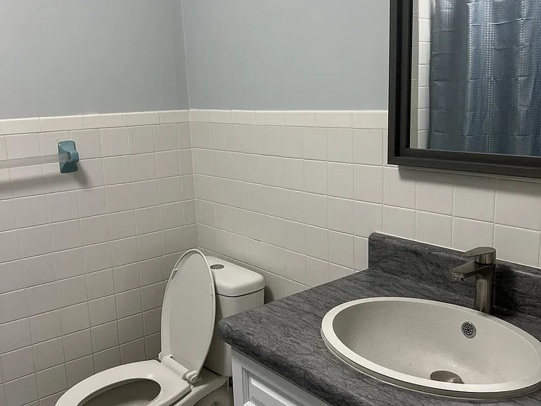 Hall bath with full tub and shower