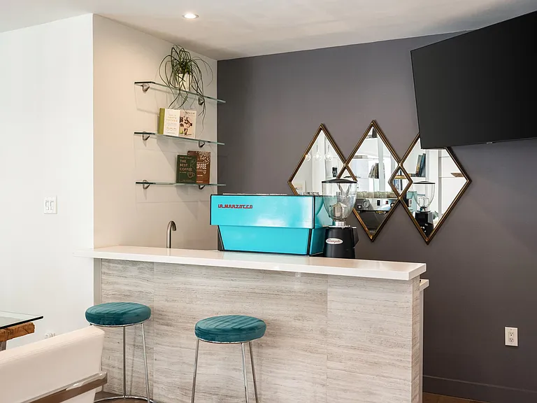 Discover the convenience of a fully stocked coffee bar right in the comfort of your own home.