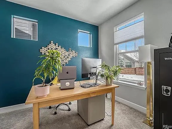 Beautiful private study with glass doors.