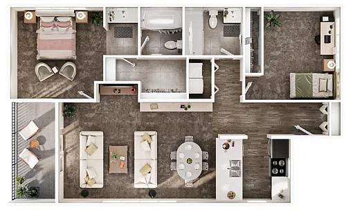 Floor plan 2X2 B