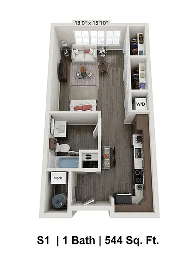 Floor plan Studio - S1A